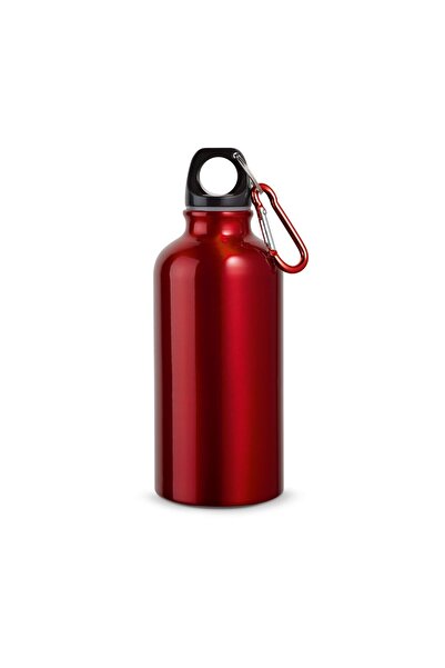 dalimag Aluminum Sport Bottle with Carabiner, 400 ml, Red