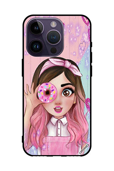 Covernex غطاء حماية لهاتف Apple iPhone 14 Pro فتاة صغيرة لطيفة تحمل دونات