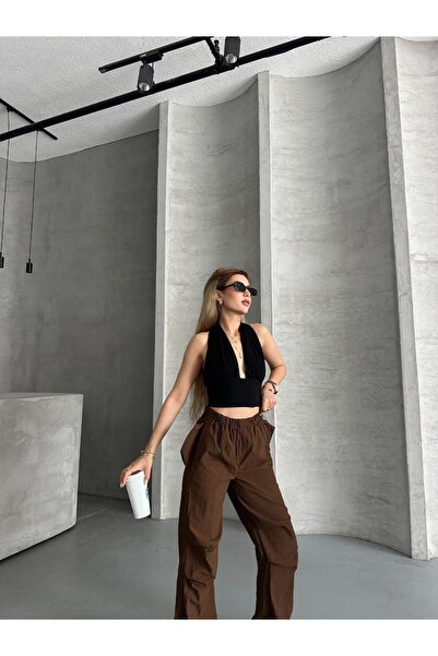 Lovely butik PANTALONI MODEL PARAȘUTĂ DR drapat PENTRU FEMEI, CU DETALII CU ș...