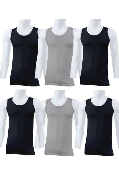 TEXTELO Under Shirt Cotton Vests Sport -Lounge T-shirt for Men ,(6 pack) colors soft cotton