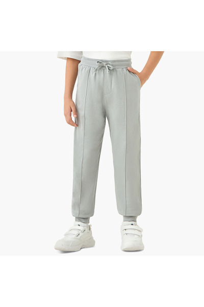 Juniors Solid Joggers with Pockets and Drawstring Closure