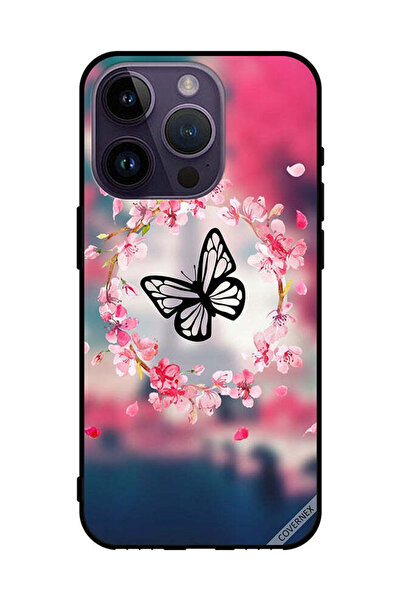 Covernex غطاء حماية لهاتف Apple iPhone 14 Pro بتصميم فراشة وحلقة زهور