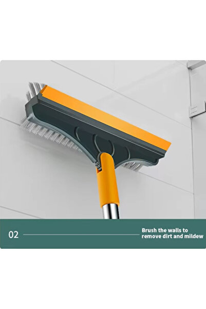 OEM 3-in-1 Cleaning Device: V-shaped Broom-Brush and Squeegee, Green/Yellow