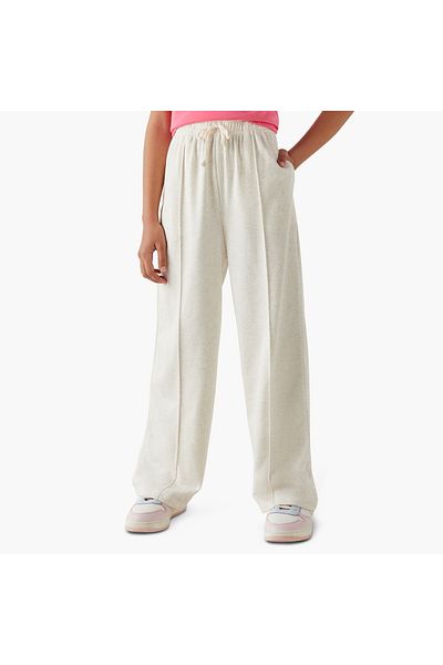 Juniors Panelled Track Pants with Drawstring Closure and Pockets