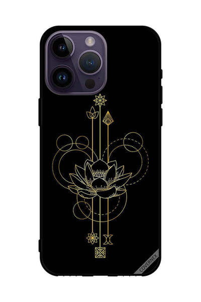 Covernex غطاء حماية لهاتف Apple iPhone 14 Pro Max بتصميم زهرة ذهبية حديثة