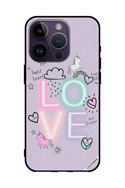 Covernex غطاء حماية لجهاز Apple iPhone 14 Pro - قلب حلو، حب، وحيد القرن