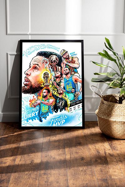 Saturn Stephen Curry MVP Pictură înrămată - Pictură poster NBA de baschet
