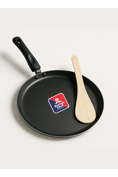 British Chef مقلاة غير لاصقة مقاس 26 سم مع مقبض خشبي معزول وقبضة ممتازة BC144