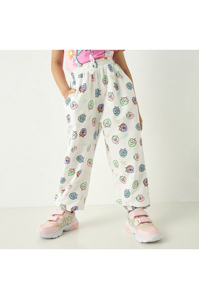 Juniors Berry Print Joggers with Drawstring Closure