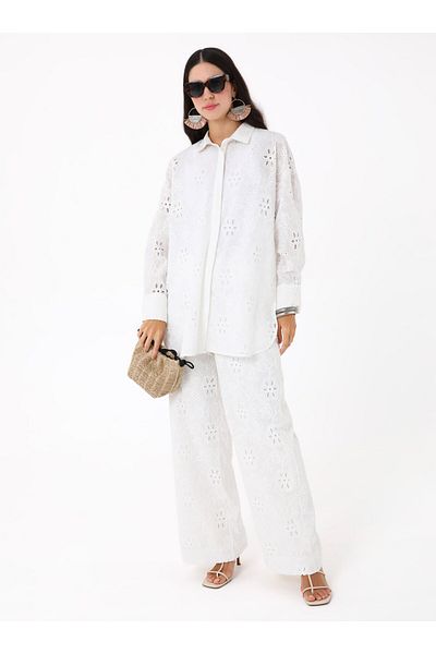 Refka Brodetunic & Trousers Double Set - Ecru - Refka