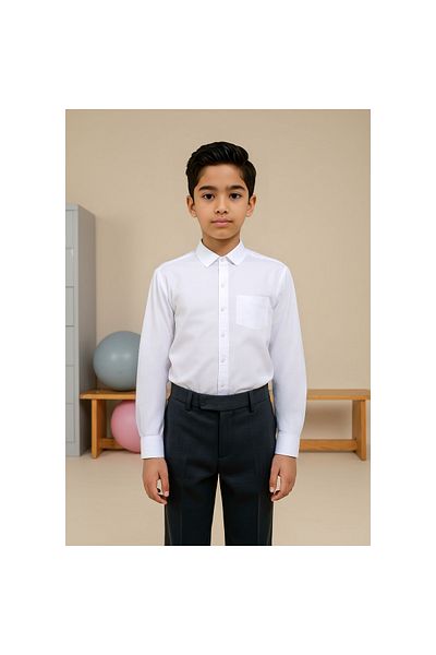 Juniors Solid Shirt with Long Sleeves and Pocket