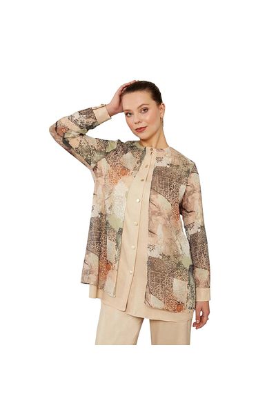 Levidor Ethnic Pattern Chiffon Tunic Set
