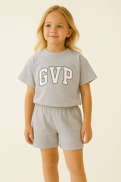 LittlePoffy Summer Children's Bottom Top Suit Shorts Suit Double Suit 100% Cotton