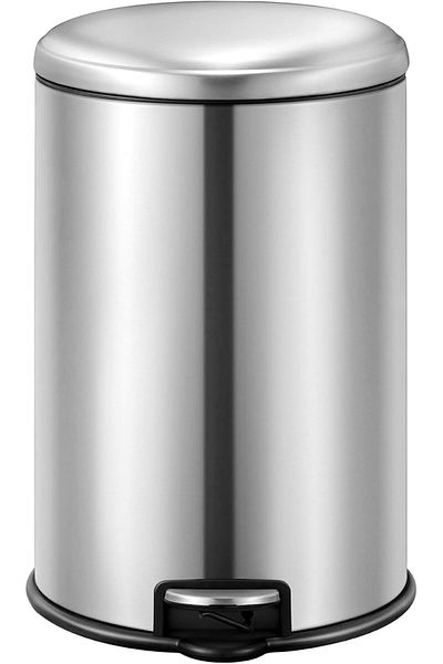 EKO 12L Pedal Bin Serene - Silver Soft-Close Lid | Fingerprint-Resistant Finish
