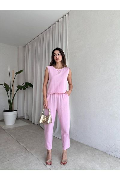 My Blog Pink Noa Blouse Trousers Set - 8796