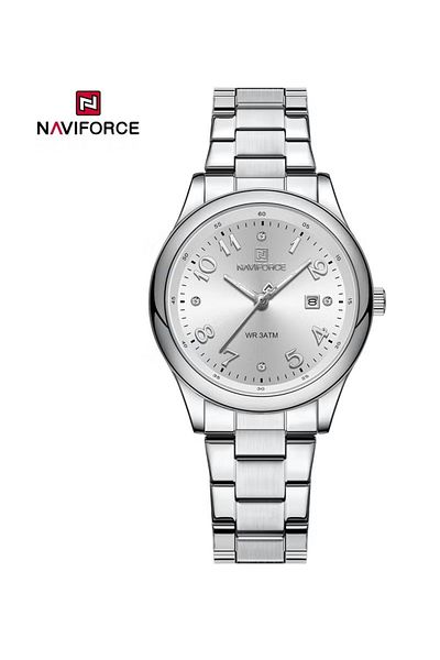 Naviforce Women's Elegant Stainless Steel Watch – 36mm Dial, Quartz Movement, 3ATM Water Resistant