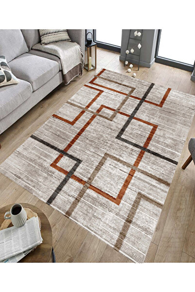 GNL HOME Kiremit Desenli Dijital Baskı Yıkanabilir Salon,Mutfak,Koridor,Balko...