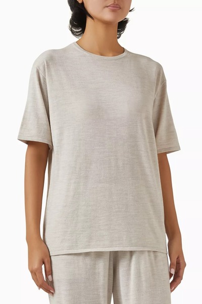 12storeez Merino Wool Crew Neck T-Shirt for Women, Lightweight and Breathable...