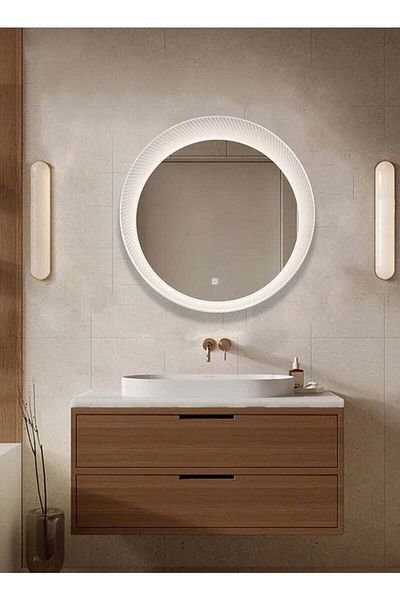 Taimi 50cm Bathroom Mirror with 3-Level LED Front Light, Wall Mirror, Makeup Mirror