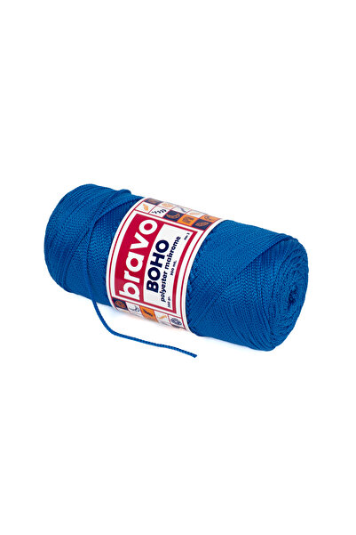 Bravo Νήματα μακραμέ από πολυεστέρα Boho 1, 5 mm 200 gr 300 μέτρα Νο: 3 (Κωδικός χρώματος: 240) Μπλε σαξόφωνο