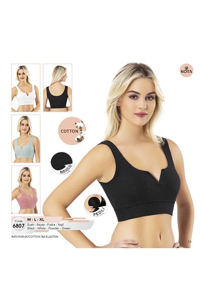 Sevamed Underwear Cotton Camisole Fabric Thick Strap Pad Crop Tank Top