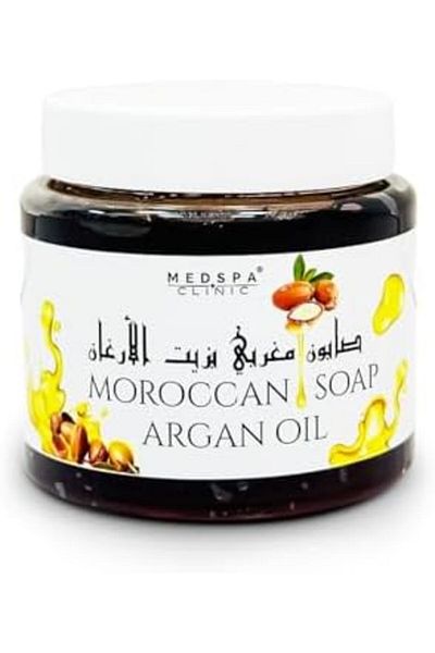 MEDSPACLINIC Moroccan Soap Argan Oil Purifying, Cleansing, Exfoliating for Hammam Ritual 500g