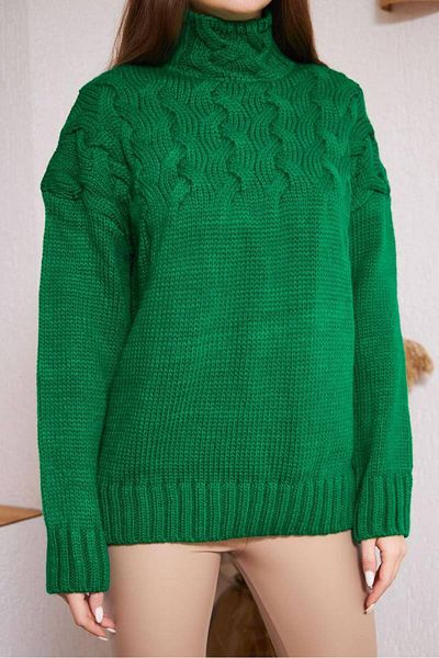 RACE FASHİON Half Turtleneck Hair Knit Knitted Sweater Rc8201