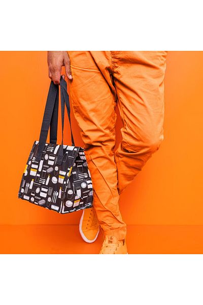 IKEA Lunch bag, patterned grey, 25x16x27 cm