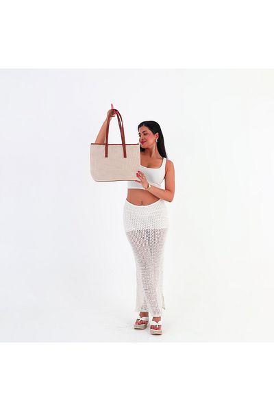 GUONN Bisco Straw Look Hand Shoulder Bag - Women's Bag