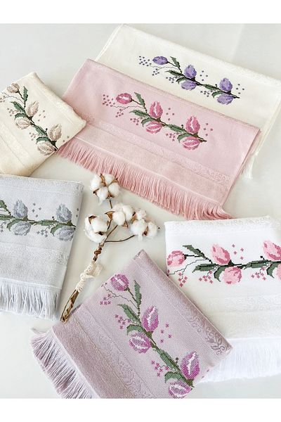 SARRA HOME Mysoft 30X50 Colorful Embroidered Towel - Lale