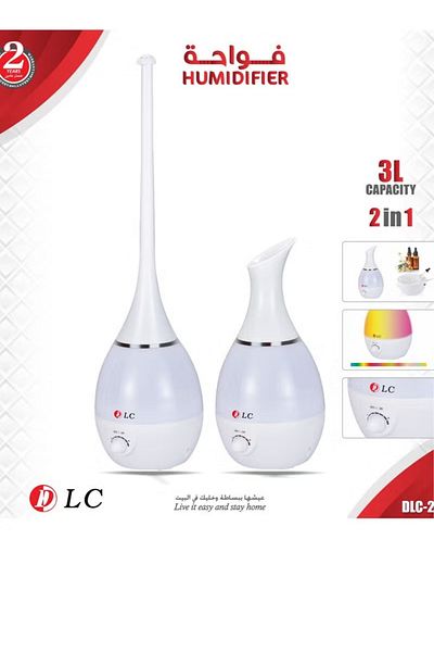 DLC Multicolored Electric Aroma Diffuser – Ultrasonic Aroma Machine with LED Mood Lights & Auto Shut-Off