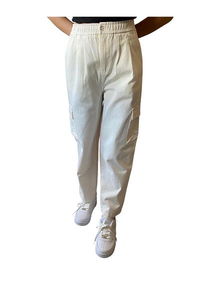 DEMOİSELLE Girls' Pants with Elastic Waist Wide Leg Relaxed Fit Cargo Pockets