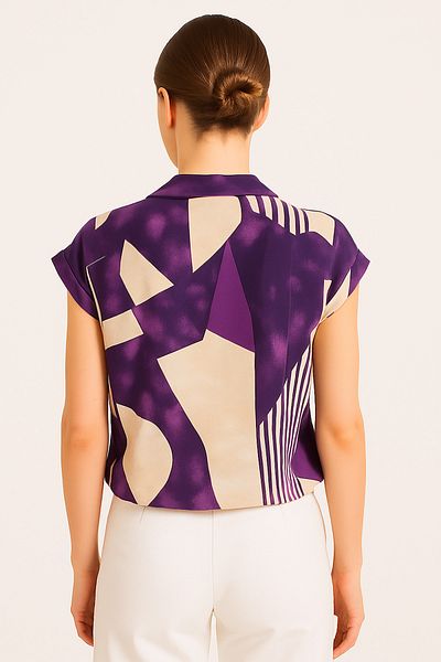 HOFY Patterned Patched Blouse