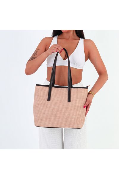 GUONN Bisco Straw Look Hand Shoulder Bag - Women's Bag