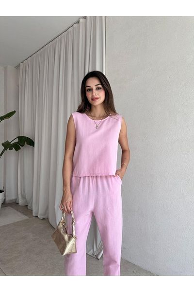 My Blog Pink Noa Blouse Trousers Set - 8796