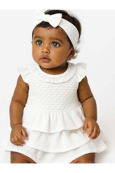 Zekids Baby Girl Layered Bandana Dress