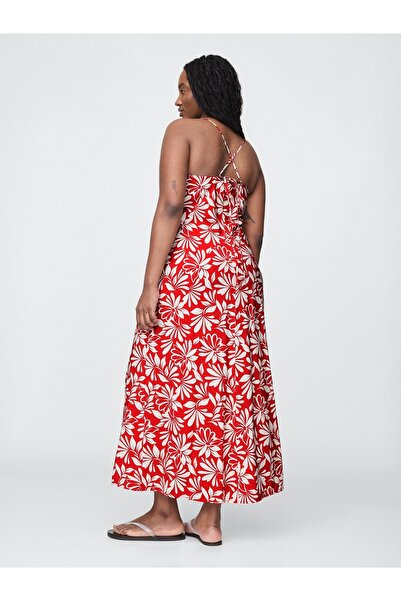 GAP Kadın Kırmızı Askılı Maxi Slip Elbise