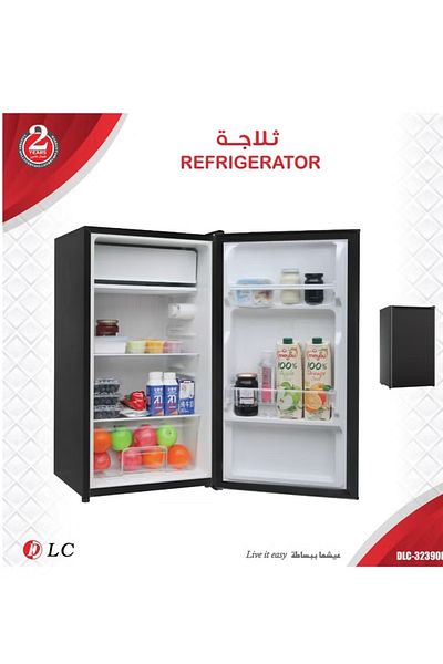 DLC Mini Office Refrigerator – 86 L Single Door, 55 W, Low Noise (Black)
