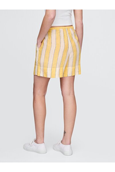 GAP Kadın Sarı %100 Keten Easy Şort