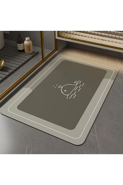 OEM Non-slip absorbent mat for bathroom/kitchen, Light Gray