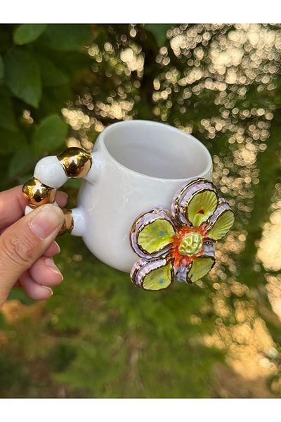 Pernotte Handmade 24K Gold Plated 150 ml Double Turkish Coffee Cup