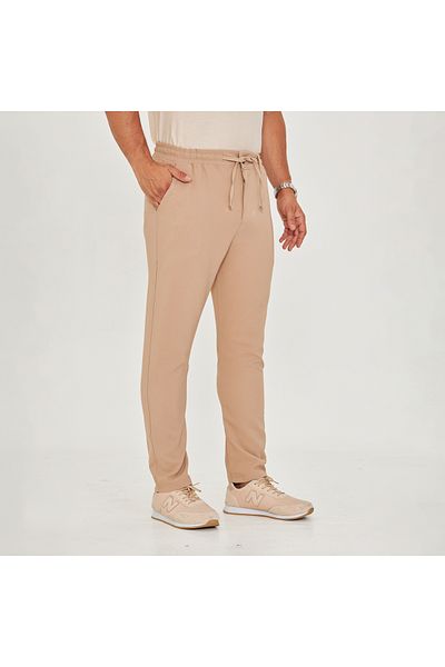 ZİNOX Men's Waist Belted Lace-Up Straight Leg Bell Fabric Classic Trousers