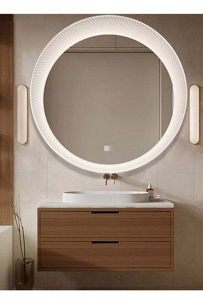 Taimi 80cm Bathroom Mirror with 3-Level LED Front Light, Wall Mirror, Makeup Mirror