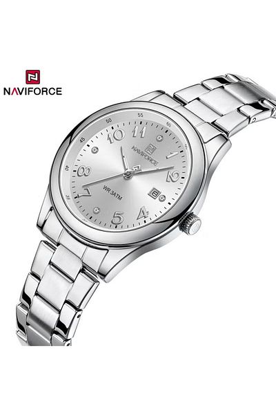 Naviforce Women's Elegant Stainless Steel Watch – 36mm Dial, Quartz Movement, 3ATM Water Resistant