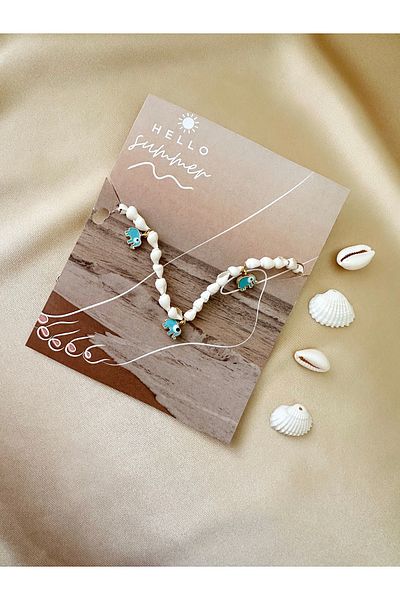 the canelif accessories Seashell Anklet - Summer Fashion Charm Detailed Handmade