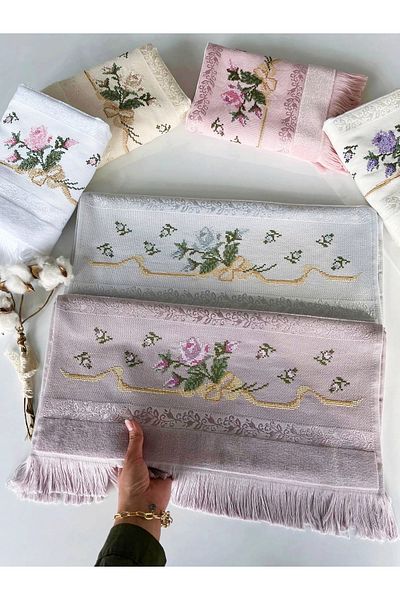 sarra Mysoft 50X90 Colorful Embroidered Towel - Bow