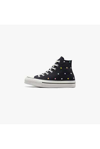 Converse Chuck Taylor All Star EVA Lift Polka Dots Çocuk Siyah Platform Sneaker