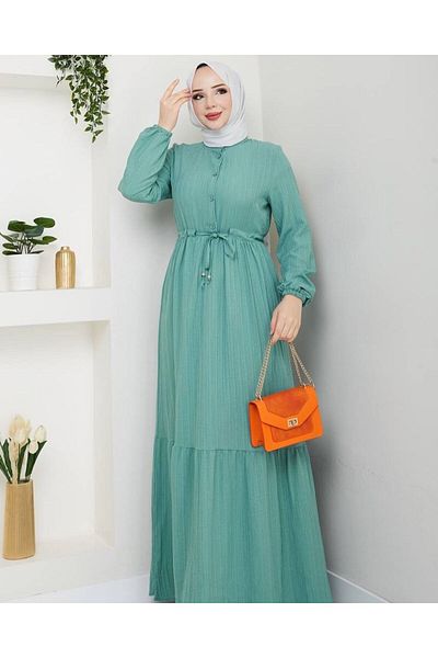 exxitcollection Women's Tested Long Turquoise Burumuchk Dress