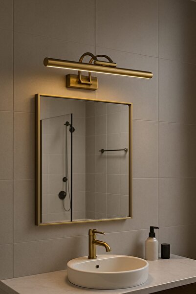 Muga Flüt Led Aplik 35 Cm Eskitme Kasa Günışığı Banyo,ayna,tablo Aydınlatma