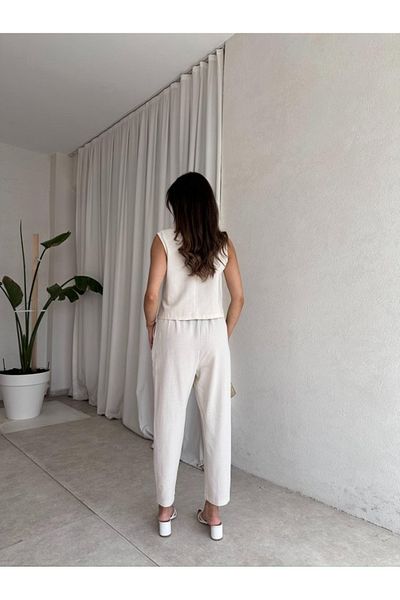 My Blog Natural Noa Blouse Trousers Set - 8796